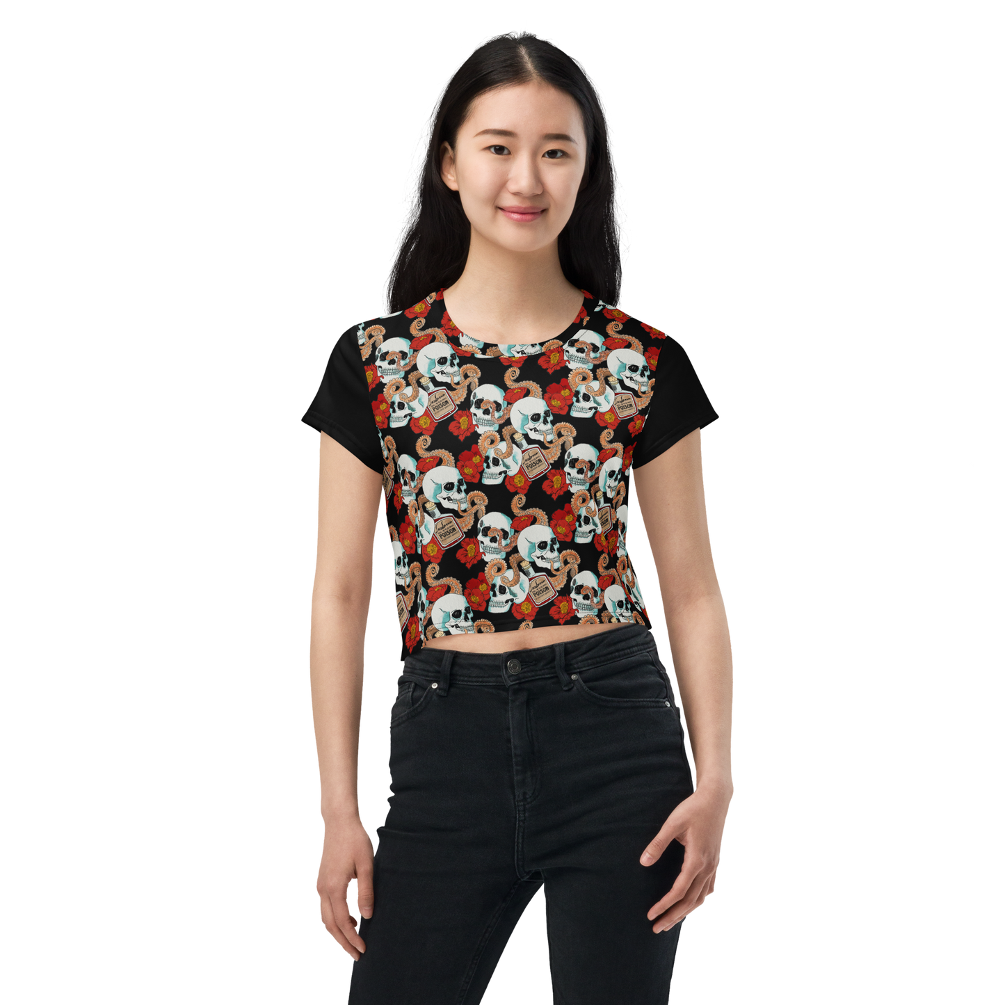 Crop Tee (Poppies)