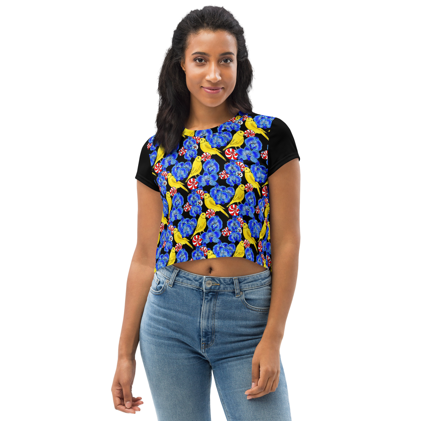 Crop Tee (Canaries & Orchids)