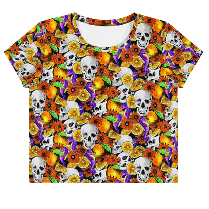 Crop Tee (Skulls & Oranges)