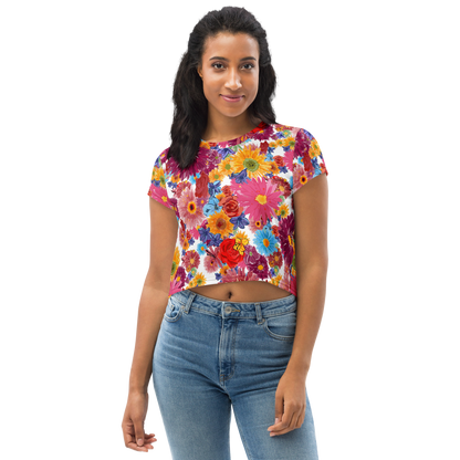 Crop Tee (Watercolor Flowers)