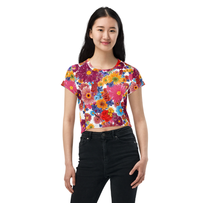 Crop Tee (Watercolor Flowers)