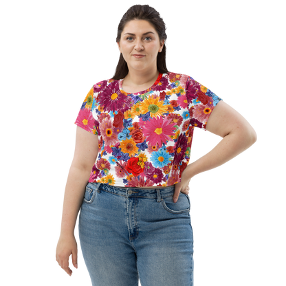 Crop Tee (Watercolor Flowers)