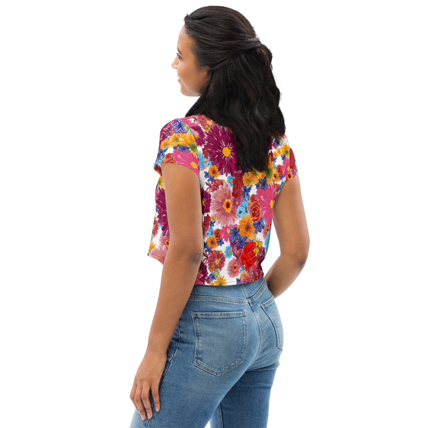 Crop Tee (Watercolor Flowers)