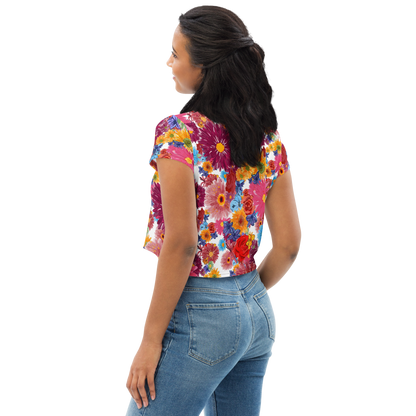 Crop Tee (Watercolor Flowers)