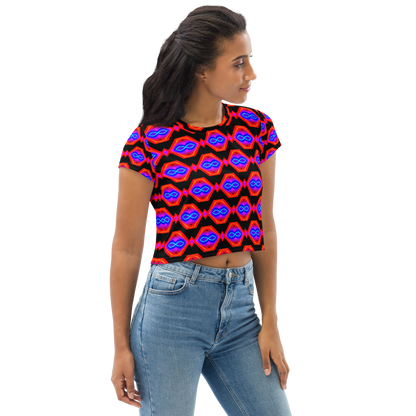 Crop Tee (Neon Honeycomb)