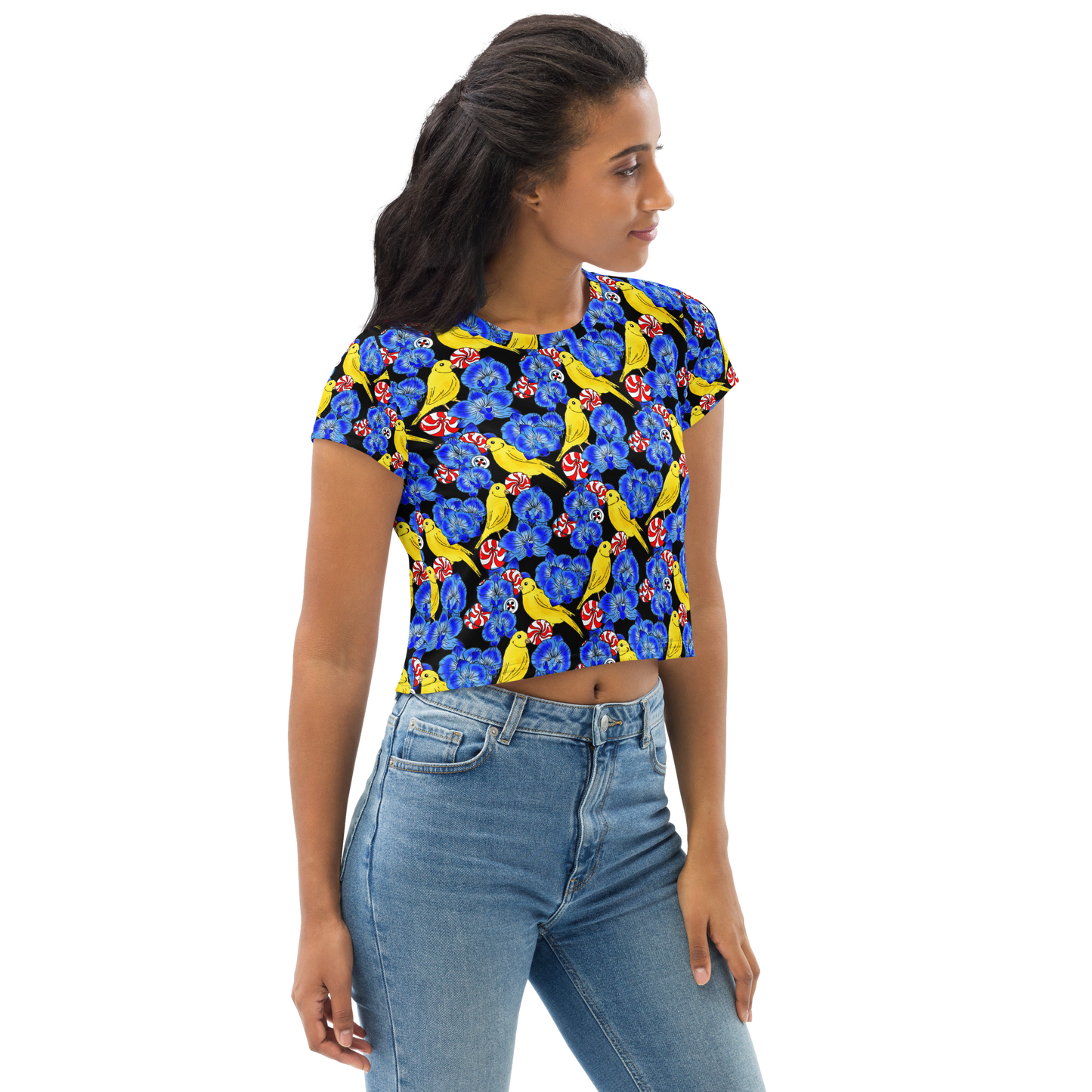 Crop Tee (Canaries & Orchids)