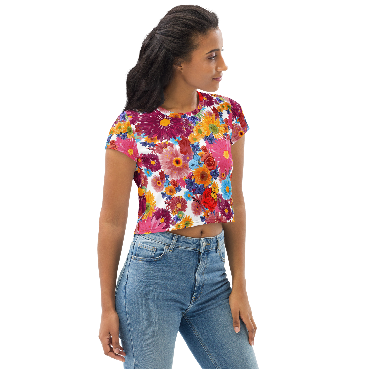 Crop Tee (Watercolor Flowers)