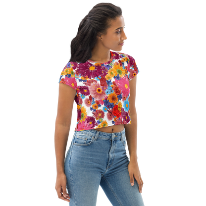 Crop Tee (Watercolor Flowers)