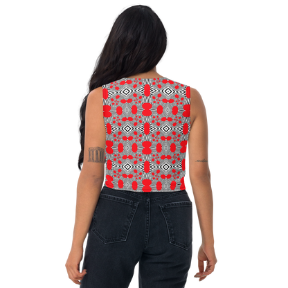 Crop Top (Red Geometric)