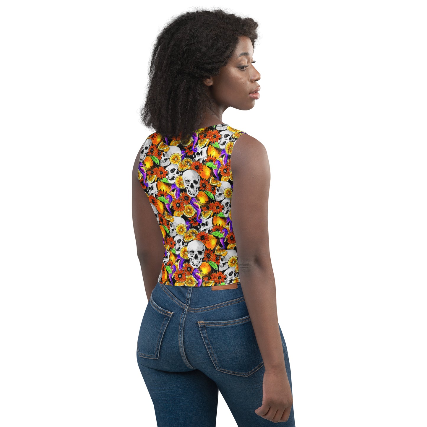 Crop Top (Skulls & Oranges)