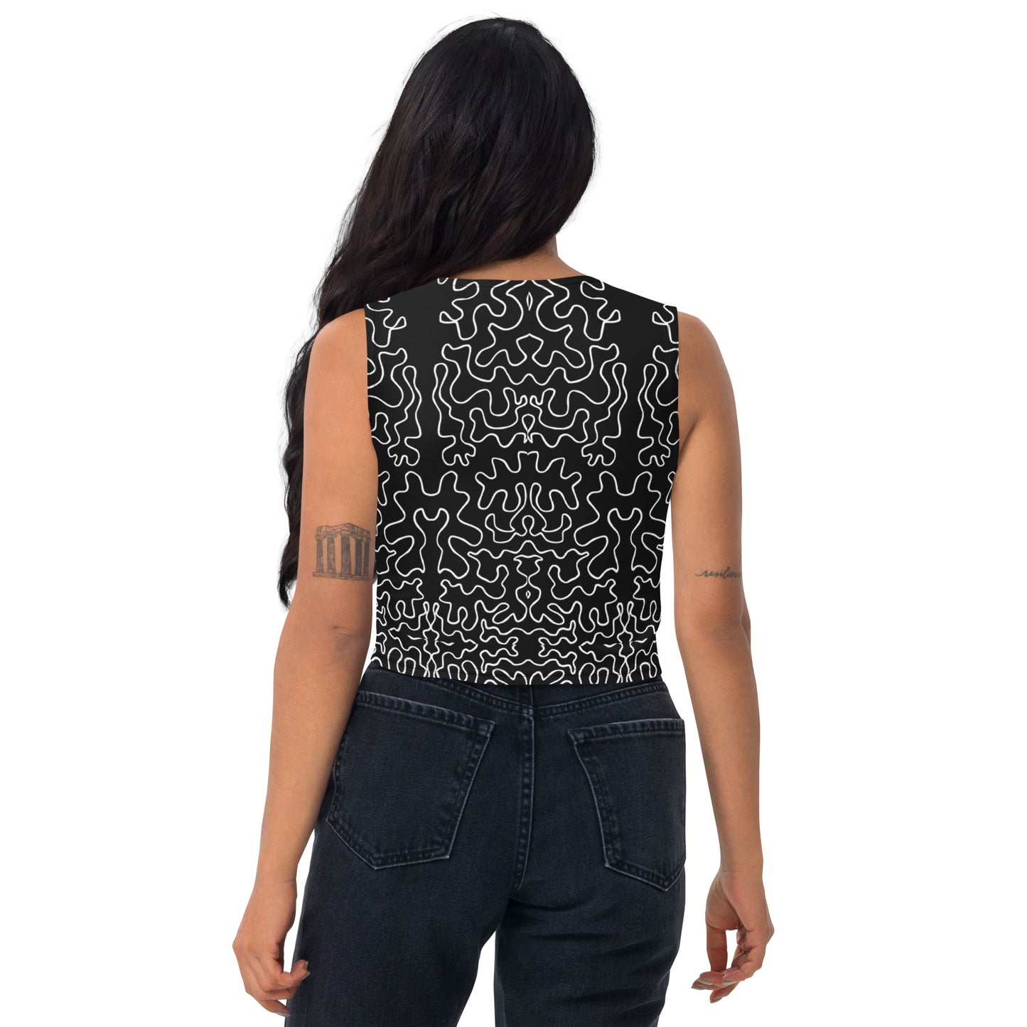 Crop Top (Black & White Squiggle)