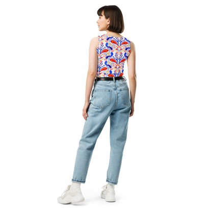 Crop Top (Talavera-inspired|White)