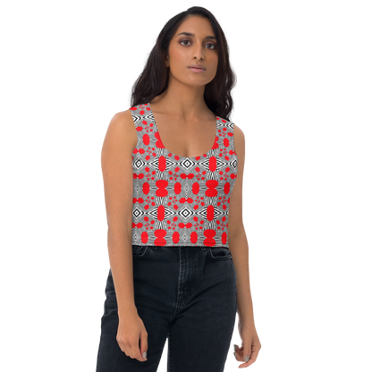 Crop Top (Red Geometric)