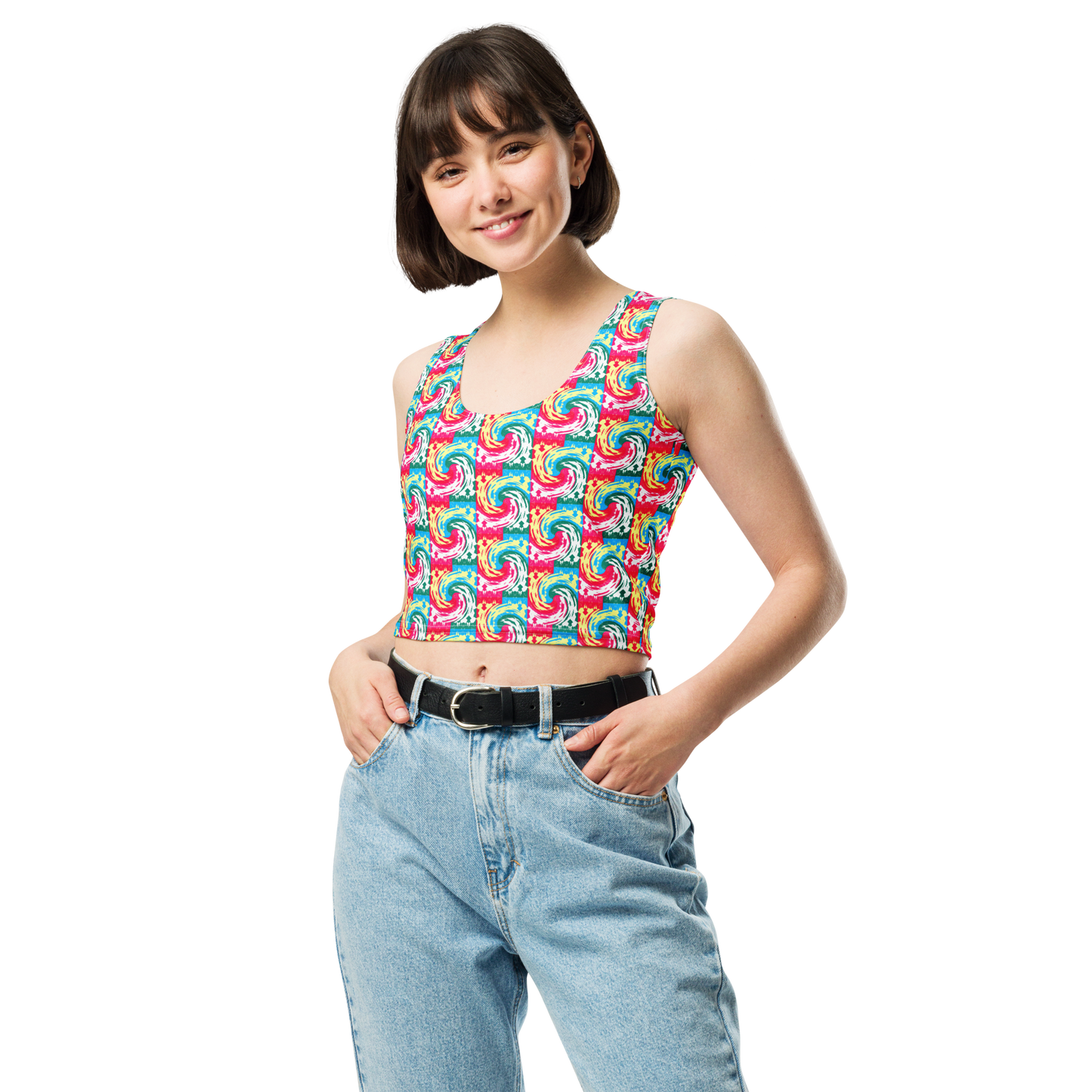 Crop Top (Pink Waves)