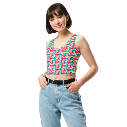 Crop Top (Pink Waves)