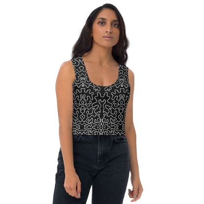 Crop Top (Black & White Squiggle)