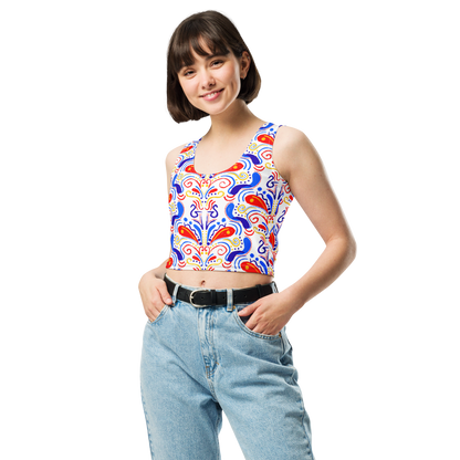 Crop Top (Talavera-inspired|White)