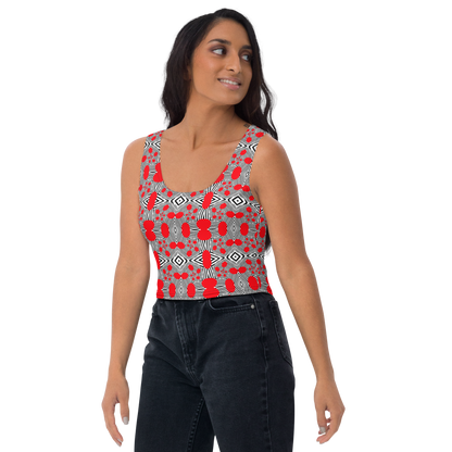 Crop Top (Red Geometric)