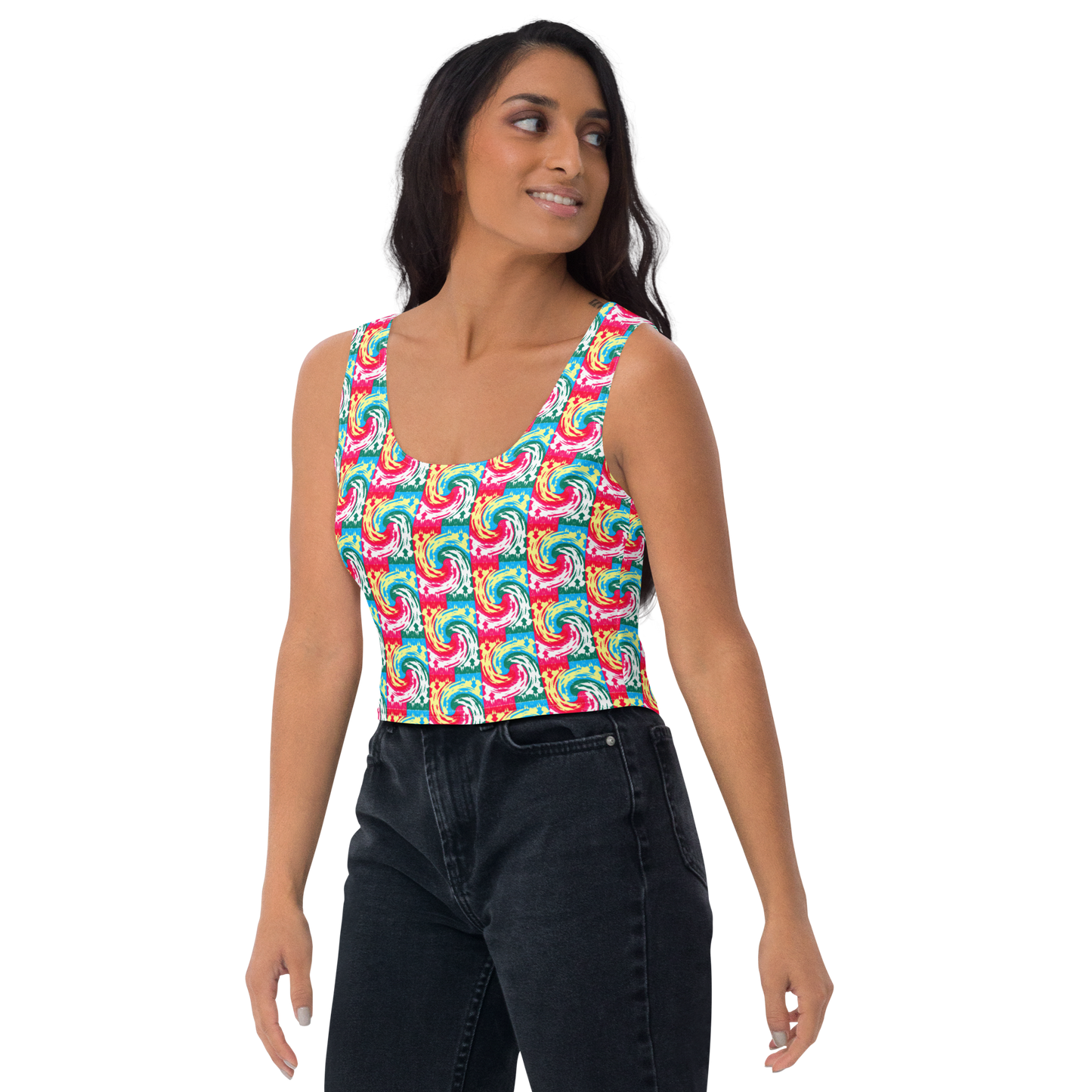 Crop Top (Pink Waves)