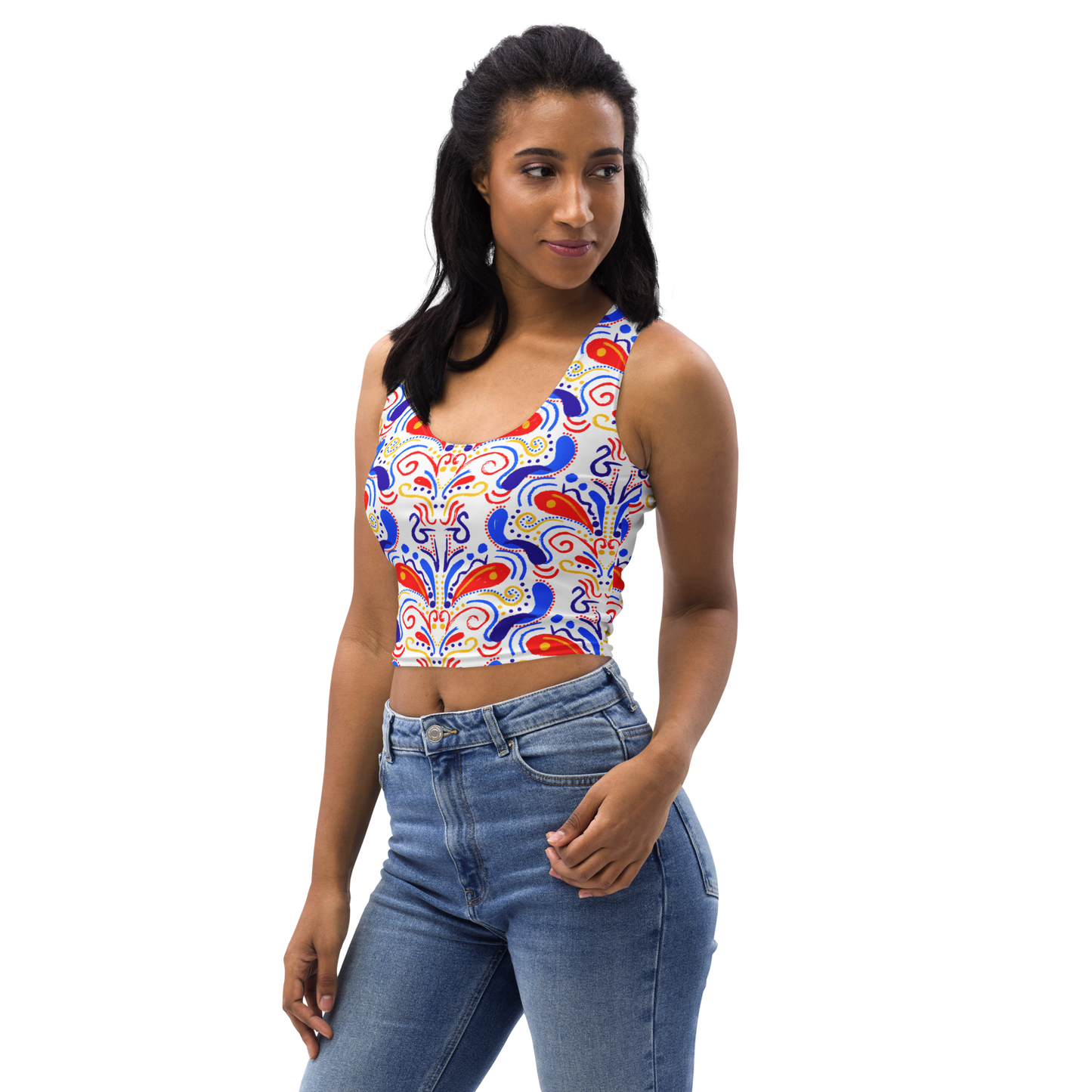 Crop Top (Talavera-inspired|White)