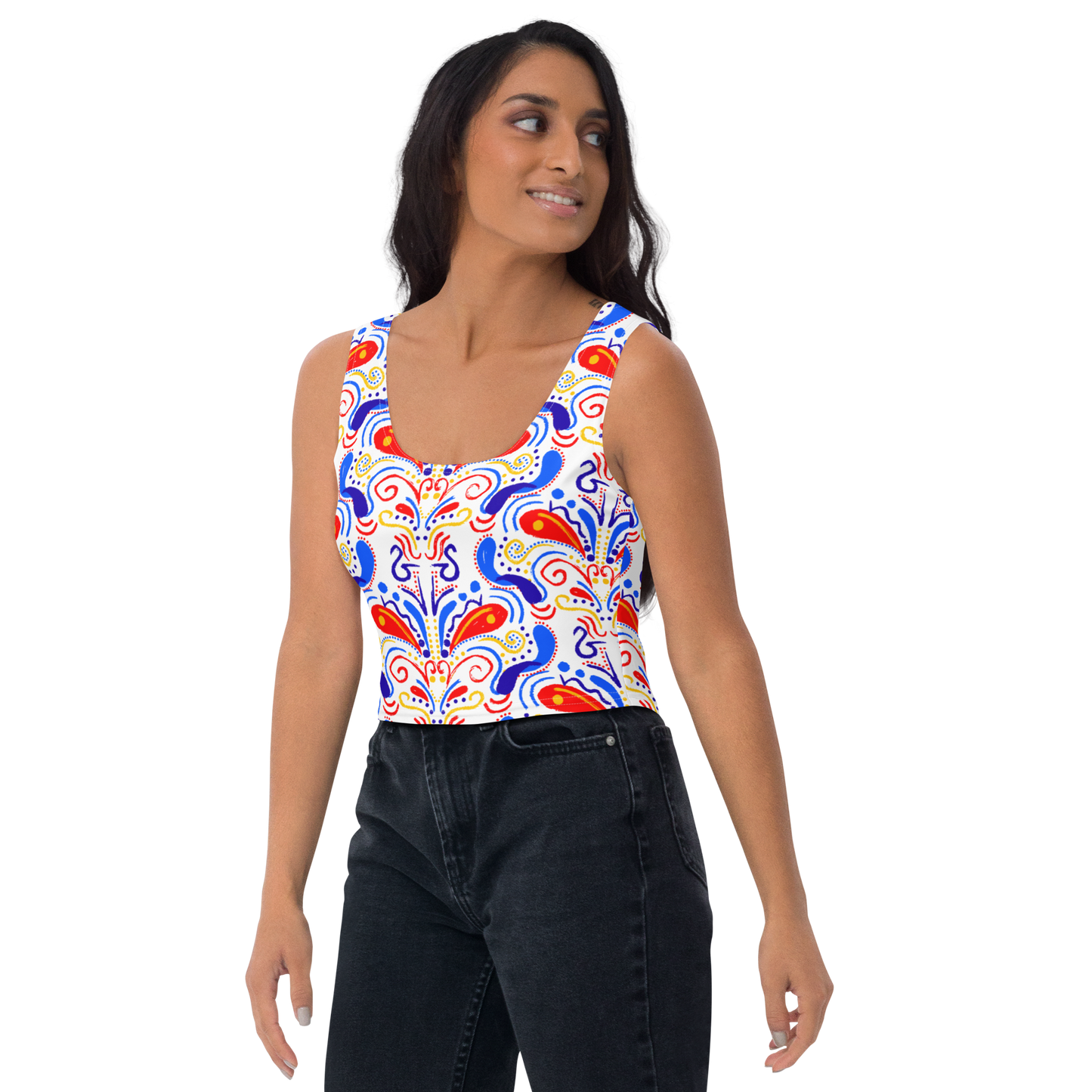 Crop Top (Talavera-inspired|White)