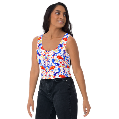 Crop Top (Talavera-inspired|White)