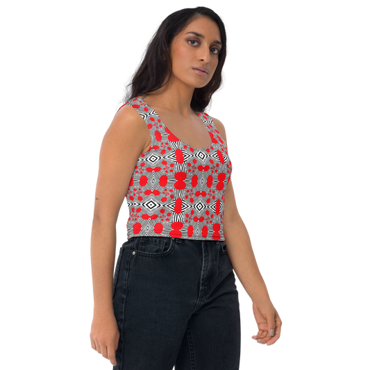 Crop Top (Red Geometric)