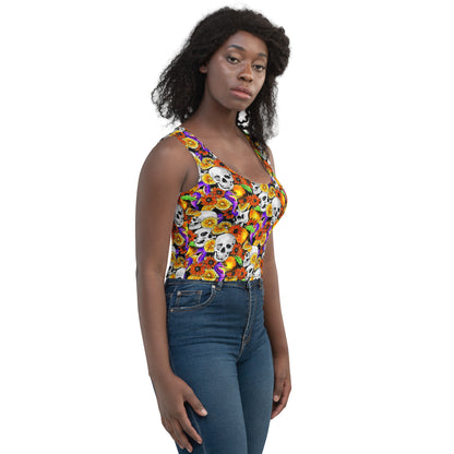 Crop Top (Skulls & Oranges)