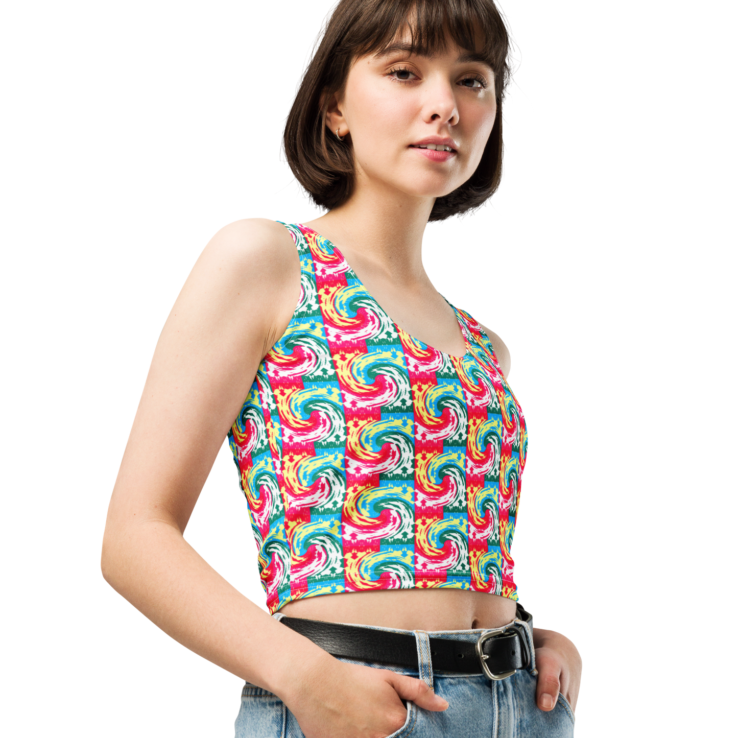 Crop Top (Pink Waves)