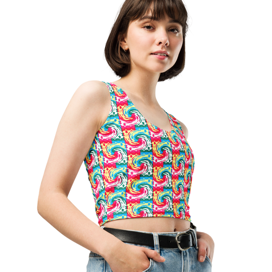 Crop Top (Pink Waves)