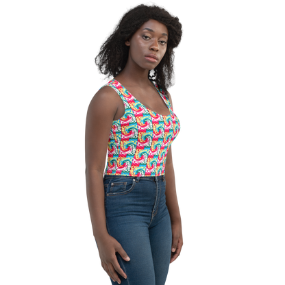 Crop Top (Pink Waves)