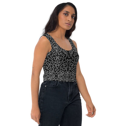 Crop Top (Black & White Squiggle)