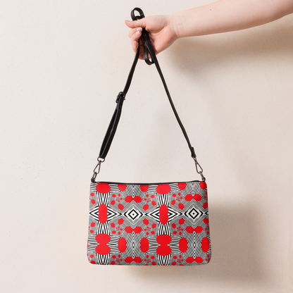 Double-sided Crossbody bag (Red Geometric)