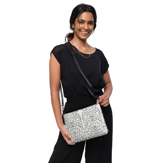 Double-sided Crossbody bag (Black & White Squiggle)