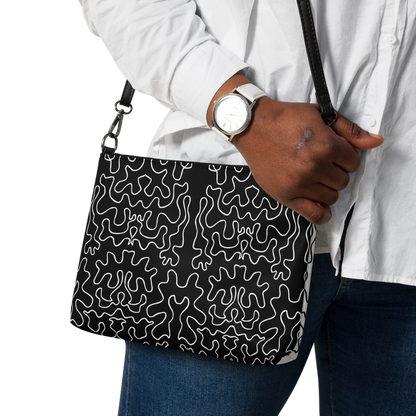 Double-sided Crossbody bag (Black & White Squiggle)