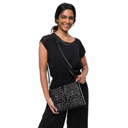 Double-sided Crossbody bag (Black & White Squiggle)