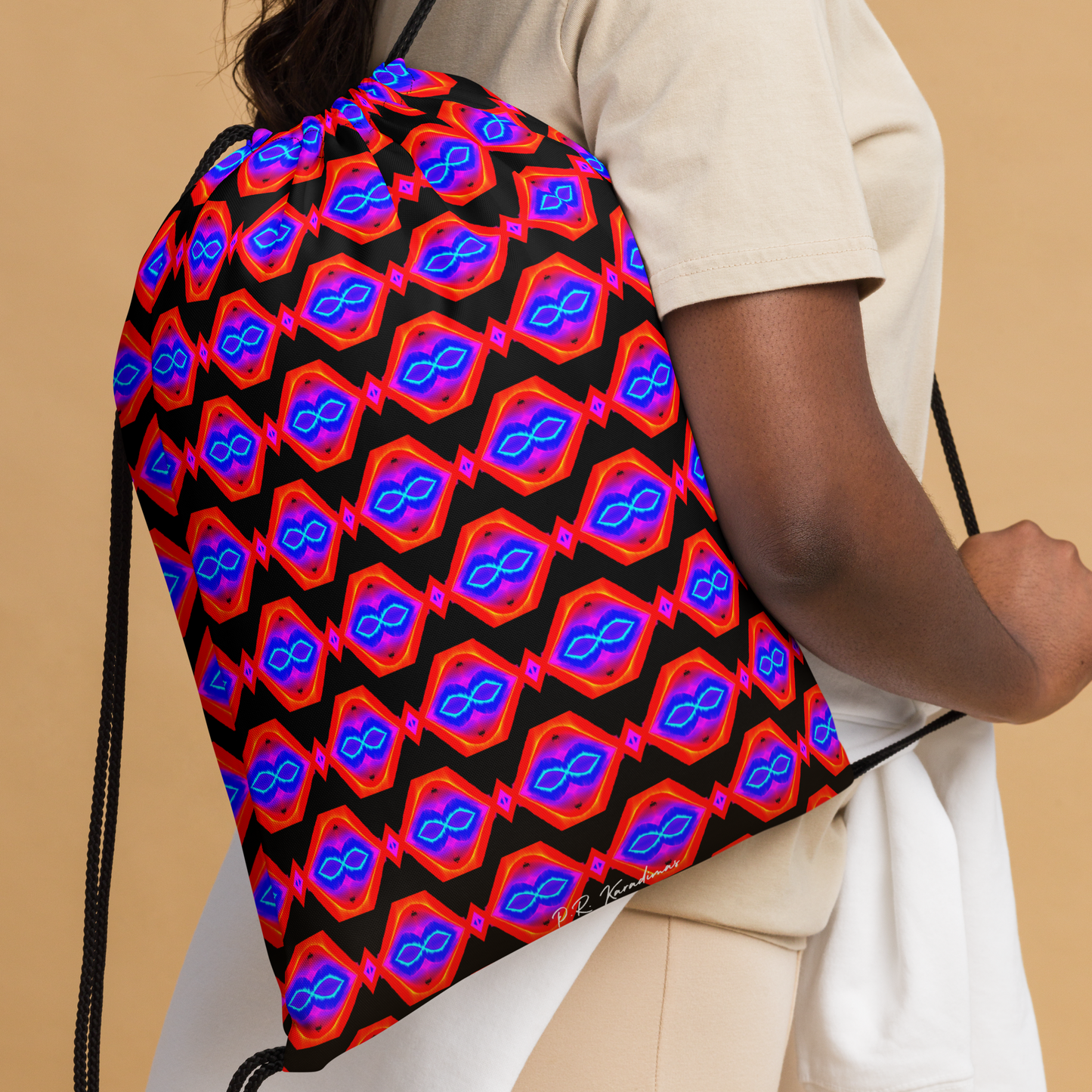 Drawstring bag (Neon Honeycomb)