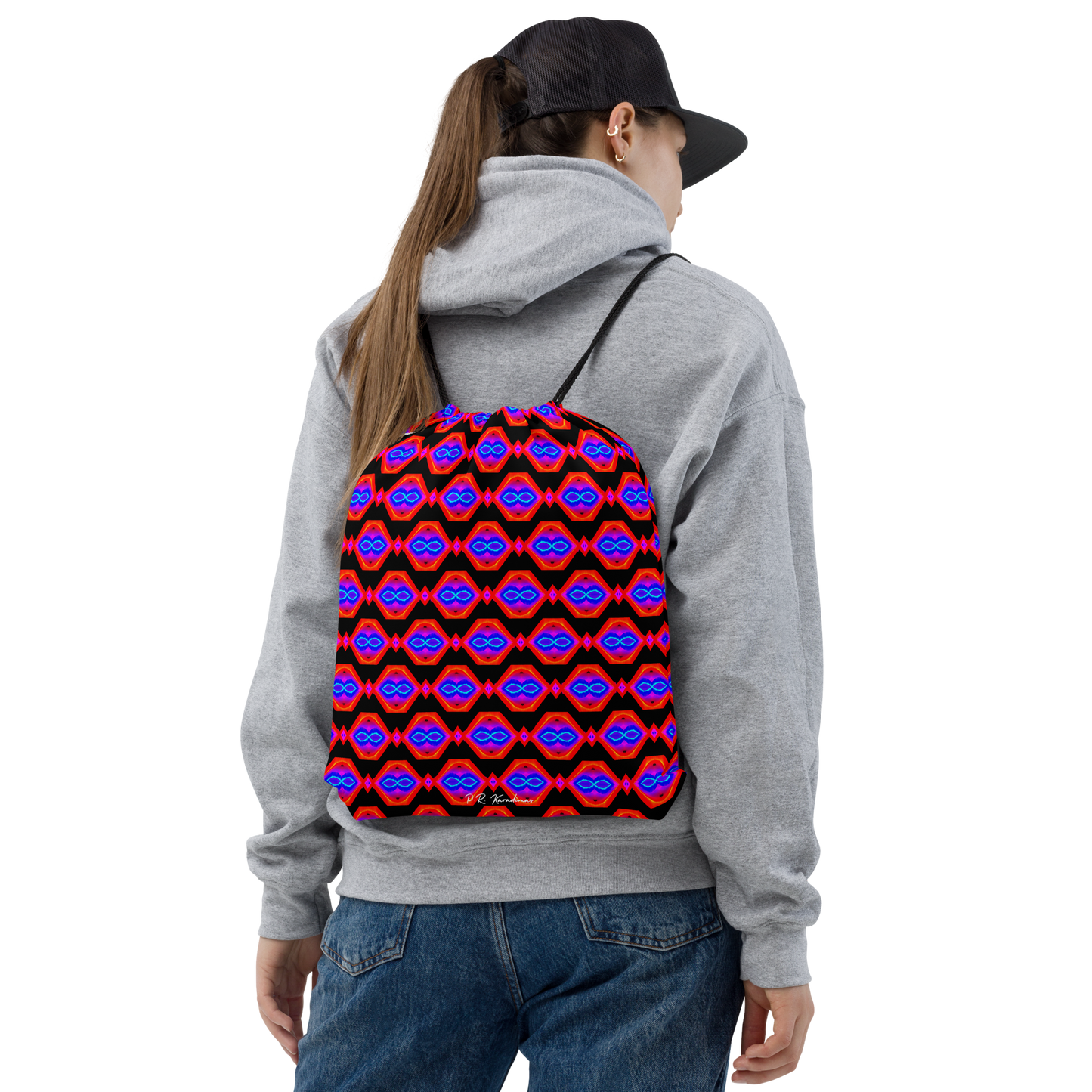 Drawstring bag (Neon Honeycomb)