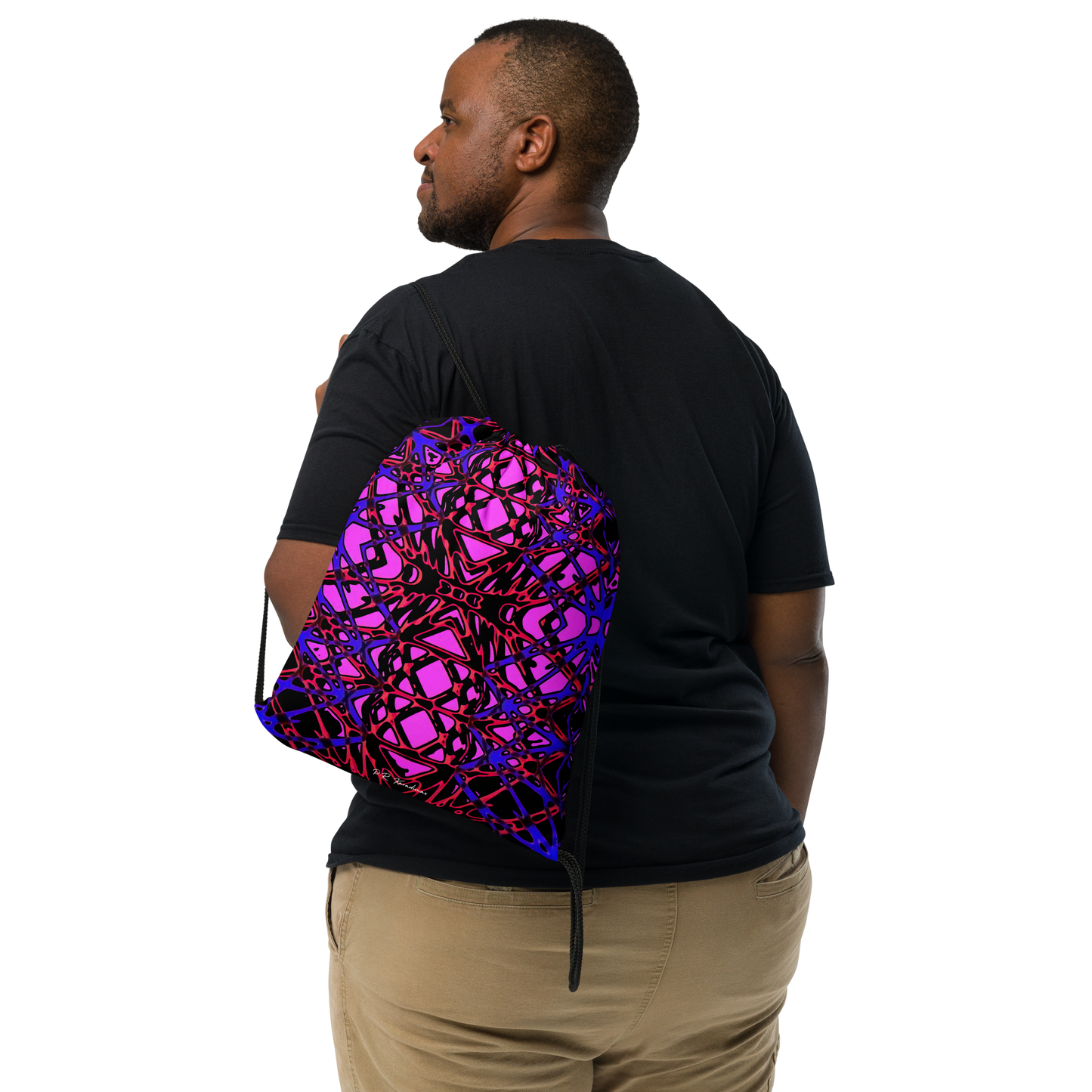 Drawstring bag (Neon Latticework)