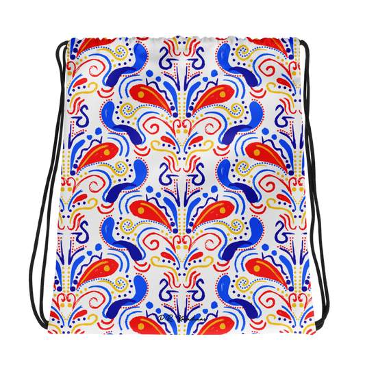 Drawstring bag (Talavera-inspired|White)