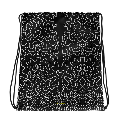 Drawstring bag (Black & White Squiggle)