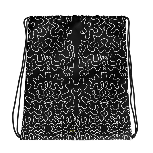 Drawstring bag (Black & White Squiggle)