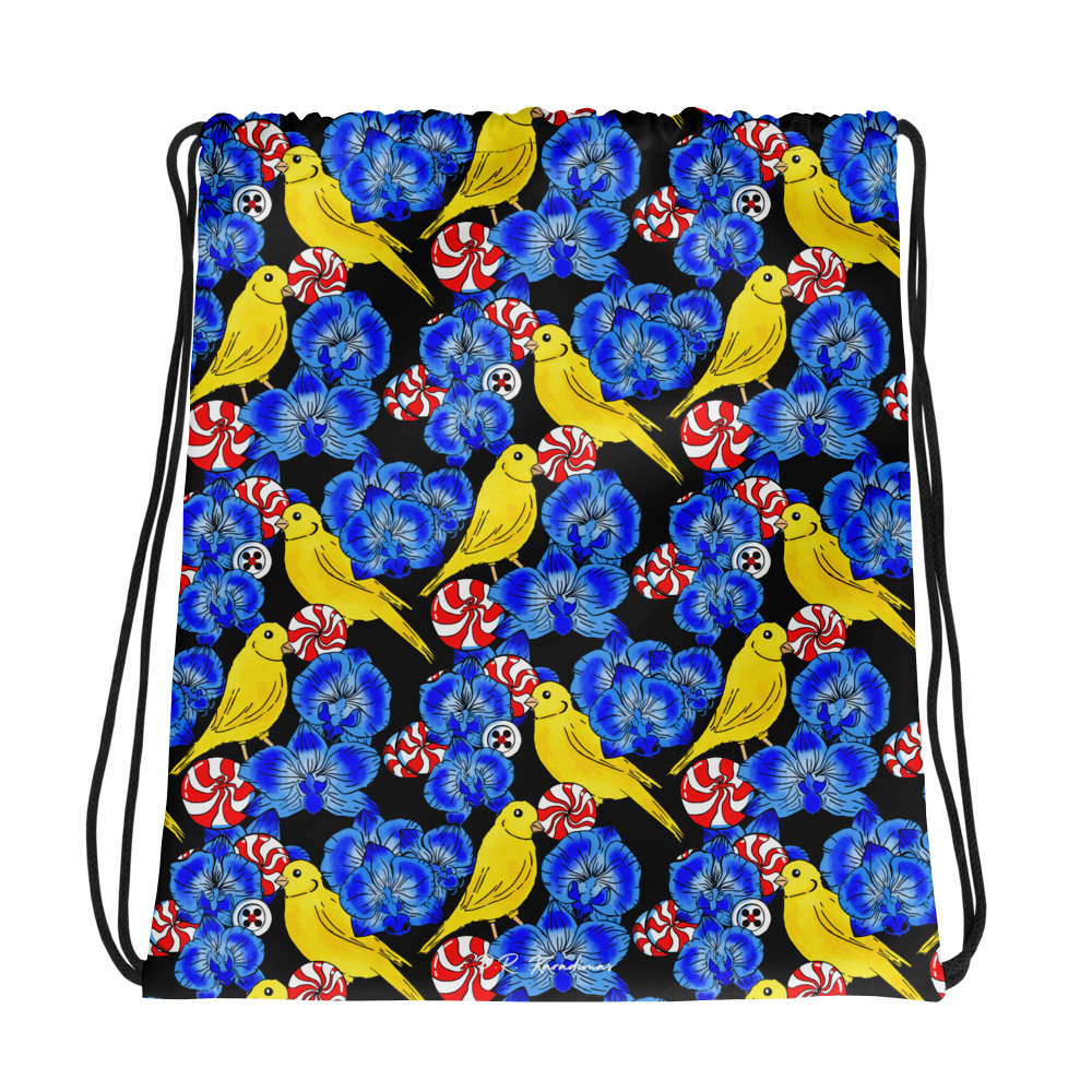 Drawstring bag (Canaries & Orchids)