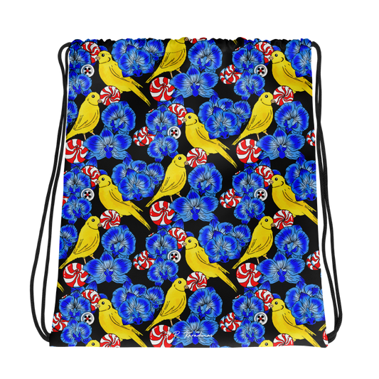 Drawstring bag (Canaries & Orchids)