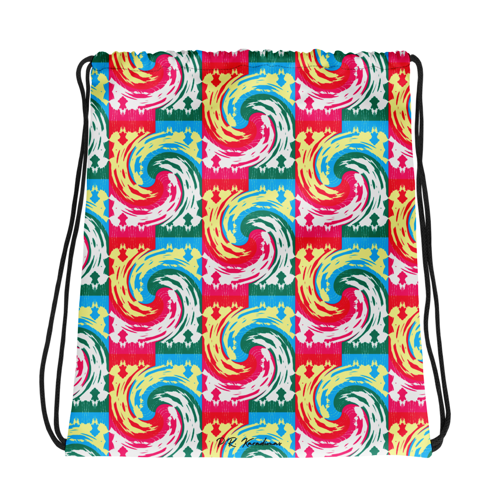 Drawstring bag (Pink Waves)