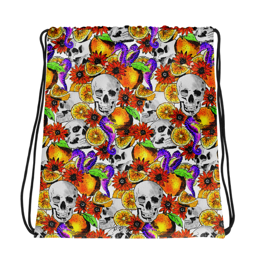 Drawstring bag (Skulls & Oranges)