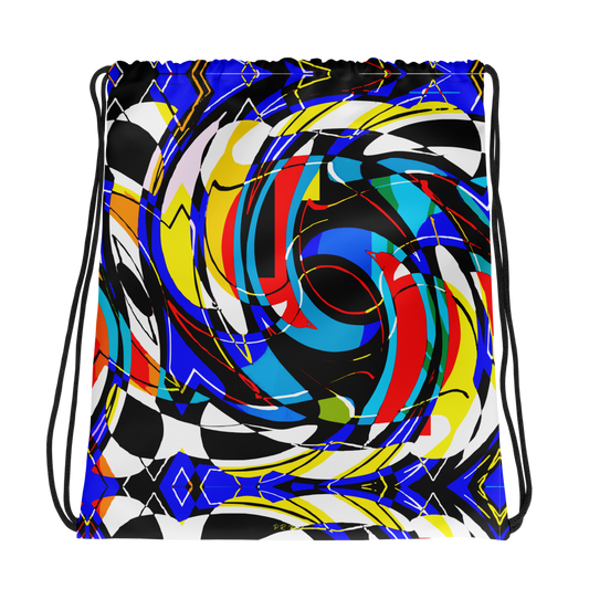 Drawstring bag (Blue Swirls)