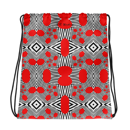 Drawstring bag (Red Geometric)