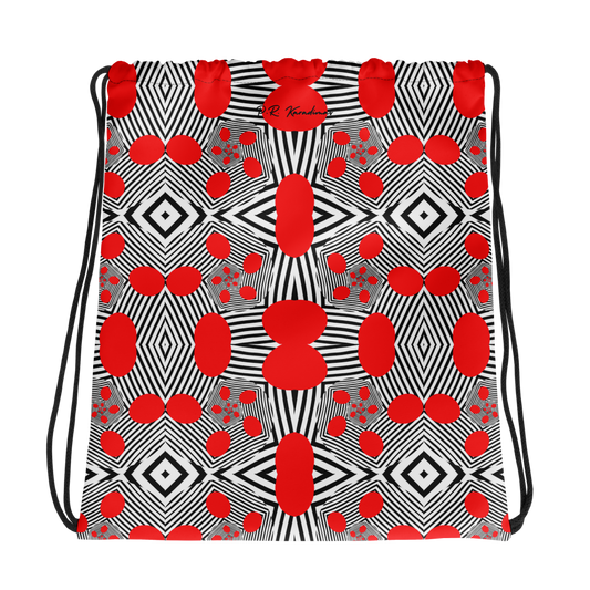 Drawstring bag (Red Geometric)