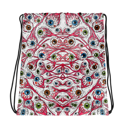 Drawstring bag (Eyeballs|White)